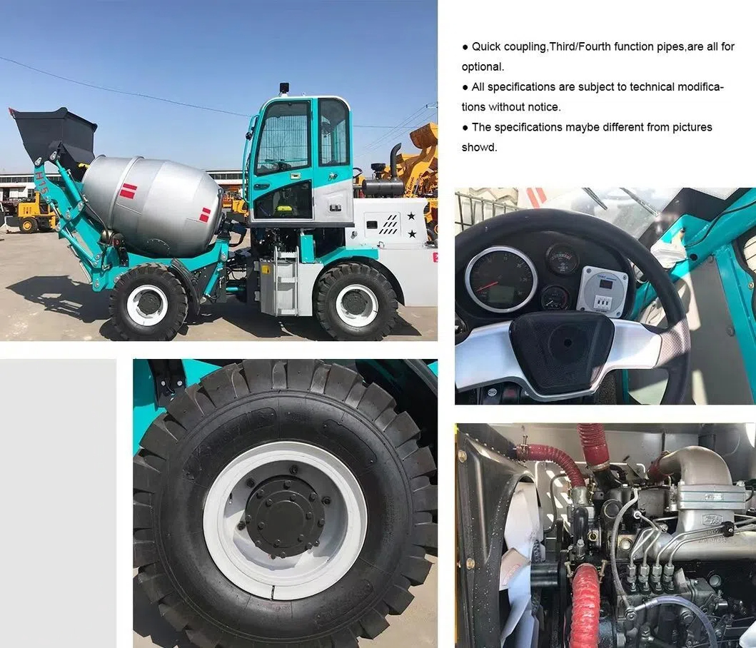 4 cubic 10 cubic meters Hydraulic 4 wheel driver Diesel self-loading mini concrete mixer truck cement mixer with with pump