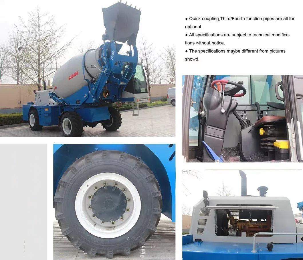 4 cubic 10 cubic meters Hydraulic 4 wheel driver Diesel self-loading mini concrete mixer truck cement mixer with with pump