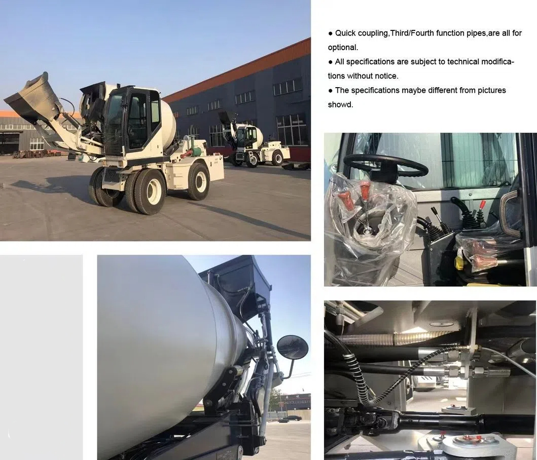 4 cubic 10 cubic meters Hydraulic 4 wheel driver Diesel self-loading mini concrete mixer truck cement mixer with with pump