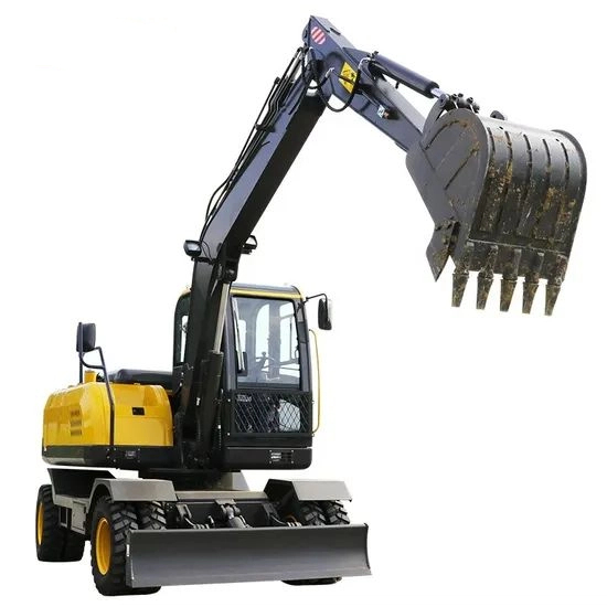 China Manufacturer Construction Machinery 7ton 8ton Wheel Excavator for Sale